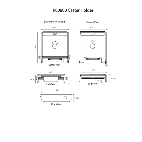 Hodge Products 900800 Caster Holder-HodgeProducts.com