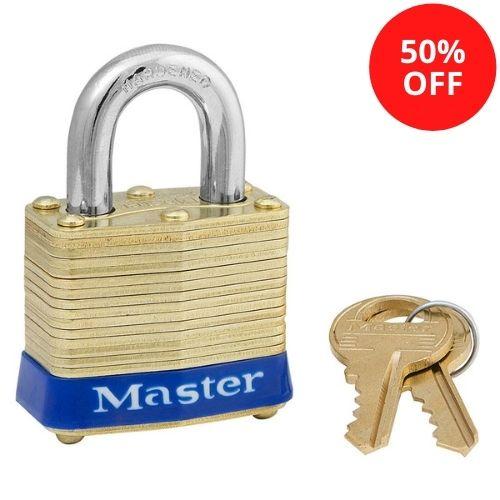 Master Lock 4D Laminated Brass Padlock 1-9/16in (40mm) Wide (Pack of 4)