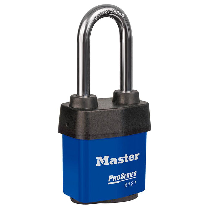 Master Lock 6121 ProSeries® Weather Tough® Laminated Steel Rekeyable Padlock 2-1/8in (54mm) Wide-Keyed-HodgeProducts.com