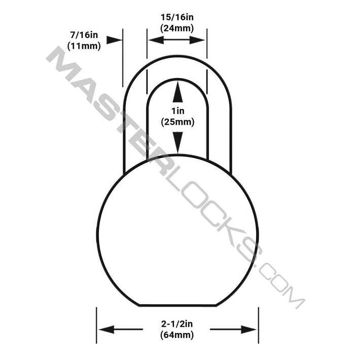 Master Lock 230DPF Zinc Die-Cast Body Padlock 2-1/2in (64mm) Wide