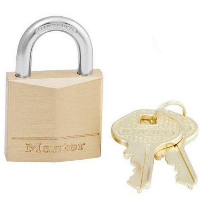 Master Lock 130D Solid Brass Body Padlock 1-3/16in (30mm) Wide (Pack of 4)