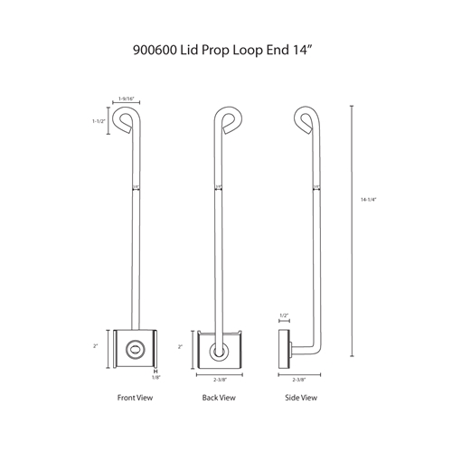 Hodge Products 900600 14" Lid Prop with Looped End-HodgeProducts.com