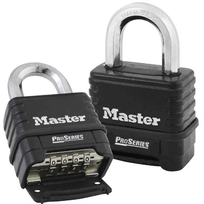 Master Lock 1178 ProSeries® Zinc Die-Cast Resettable Combination Padlock, Black 2-1/4in (57mm) Wide-Keyed-HodgeProducts.com