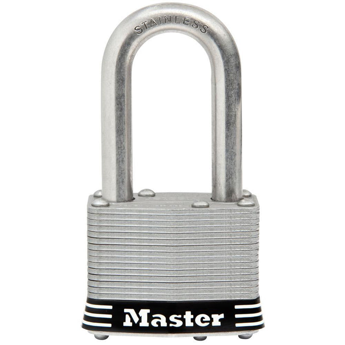 Master Lock 1SSKAD 1-3/4in (44mm) Wide Laminated Stainless Steel Padlock with 1-1/2in (38mm) Shackle-Keyed-HodgeProducts.com
