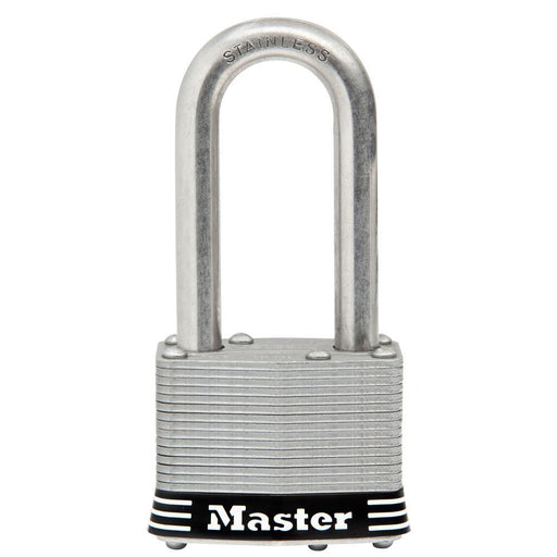 Master Lock 1SSKAD 1-3/4in (44mm) Wide Laminated Stainless Steel Padlock with 2in (51mm) Shackle-Keyed-HodgeProducts.com