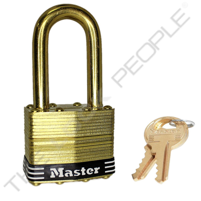 Master Lock 2B Laminated Brass Padlock with Brass Shackle  1-3/4in (44mm) wide
