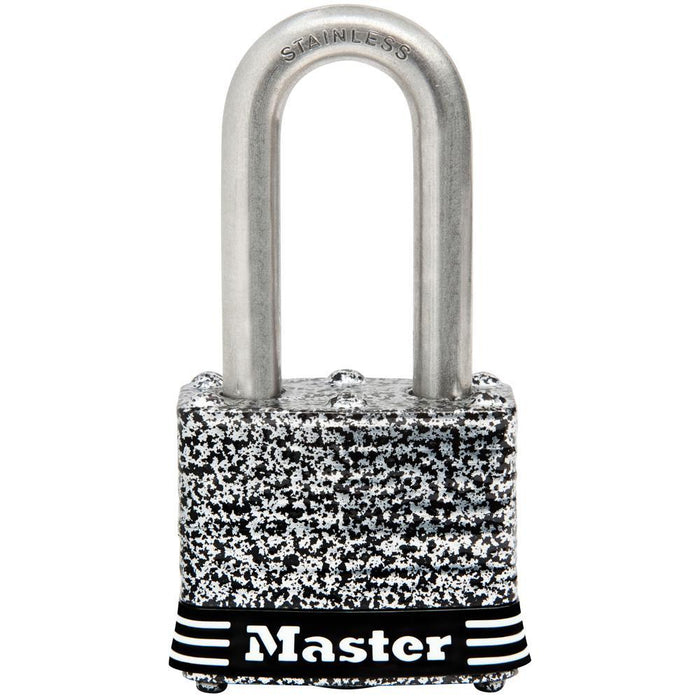 Master Lock 3SSKAD 1-9/16in (40mm) Wide Laminated Stainless Steel Padlock with 1-1/2in (38mm) Shackle-Keyed-HodgeProducts.com