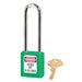 Master Lock 410 Zenex™ Thermoplastic Safety Padlock, 1-1/2in (38mm) Wide with 1-1/2in (38mm) Tall Shackle-Keyed-Master Lock-Keyed Alike-3in-410KALTGRN-MasterLocks.com