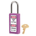 Master Lock 411 Zenex™ Thermoplastic Safety Padlock, 1-1/2in (38mm) Wide with 1-1/2in (38mm) Tall Shackle-Keyed-Master Lock-Purple-Keyed Alike-411KAPRP-MasterLocks.com