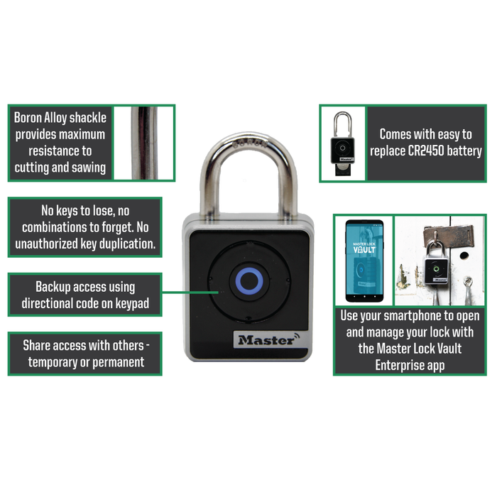 Master Lock 4400EC Bluetooth® Indoor Padlock for Business Applications — 