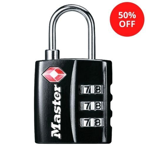 Master Lock 4680DBLK TSA-Accepted Combination Padlock 1-3/16in (30mm) Wide (Pack of 4)