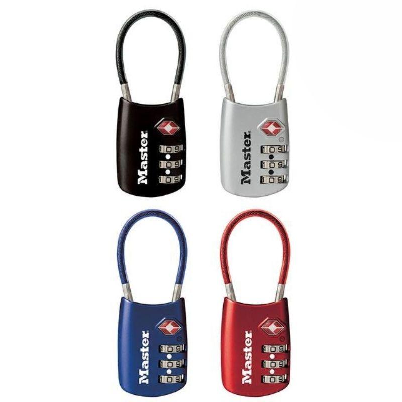 Master Lock 4689Q TSA-Accepted Luggage Lock with Shrouded Shackle; Assorted  Colors; 4 Pack 1in (25mm) Wide