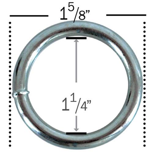 Hodge Products Inc 39209 3/16" Zinc plated Welded Solid Steel O-Ring-HodgeProducts.com