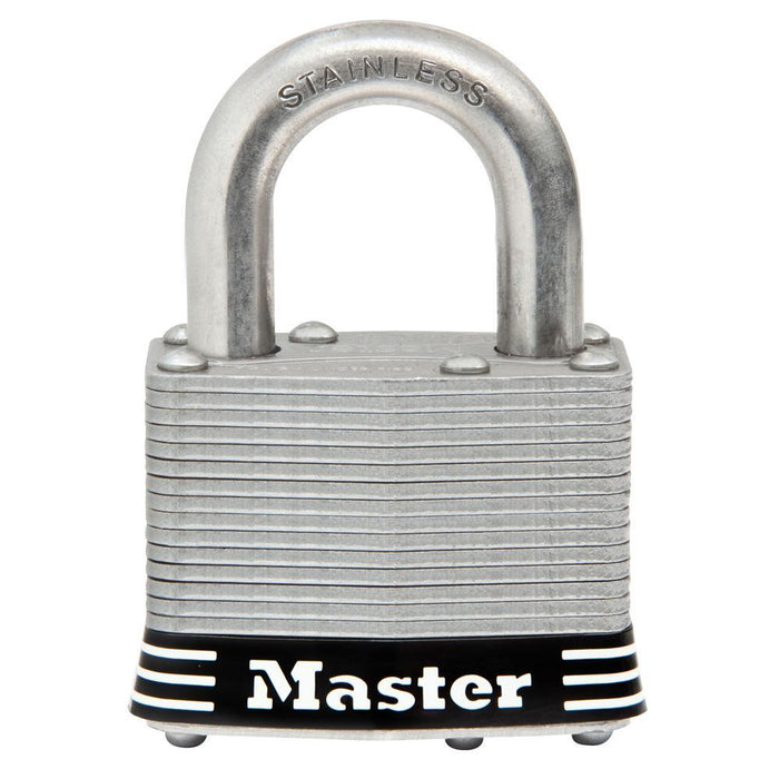 Master Lock 5SSKAD Laminated Stainless Steel Padlock 2in (51mm) Wide-Keyed-HodgeProducts.com