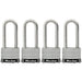 Master Lock 5SSQ 2in (51mm) Wide Laminated Stainless Steel Padlock with 2-1/2in (64mm) Shackle; 4 Pack-Keyed-HodgeProducts.com