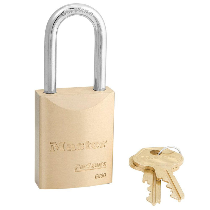 Master Lock 6830 ProSeries® Solid Brass Rekeyable Padlock 1-9/16in (40mm) Wide-Keyed-HodgeProducts.com