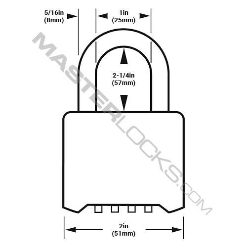 Master Lock 175LH 2 in (51mm) Wide Resettable Combination Brass Padlock with 2-1/4in (57mm) Shackle-Combination-HodgeProducts.com