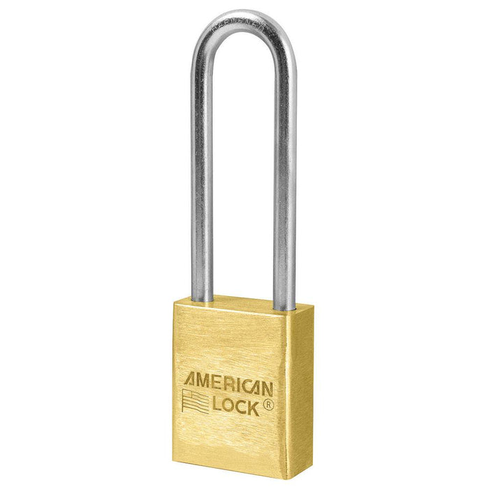 American Lock A42 1-1/2in (38mm) Solid Brass Padlock with 3in (76mm) Shackle-Keyed-HodgeProducts.com