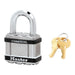 Master Lock M5 Commercial Magnum Laminated Steel Padlock with Stainless Steel Body Cover 2in (51mm) Wide-Keyed-HodgeProducts.com