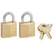 Master Lock 120T Solid Brass Body Padlock, 2 Pack 3/4in (19mm) Wide-Keyed-HodgeProducts.com