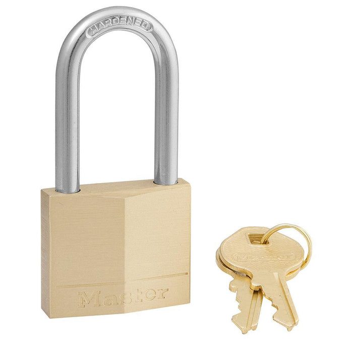 Master Lock 140D 1-9/16in (40mm) Wide Solid Brass Body Padlock with 1-1/2in (38mm) Shackle-Keyed-HodgeProducts.com