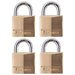 Master Lock 140Q Solid Brass Body Padlock; 4 Pack 1-9/16in (40mm) Wide-Keyed-HodgeProducts.com
