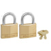 Master Lock 140T Solid Brass Body Padlock; 2 Pack 1-9/16in (40mm) Wide-Keyed-HodgeProducts.com