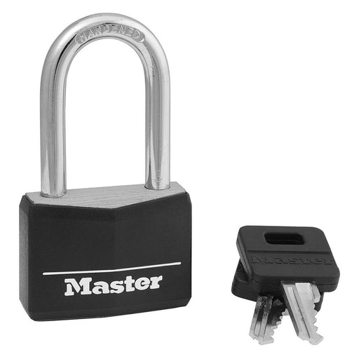 Master Lock 141D 1-9/16in (40mm) Wide Covered Solid Body Padlock with 1-1/2in (38mm) Shackle-Keyed-HodgeProducts.com