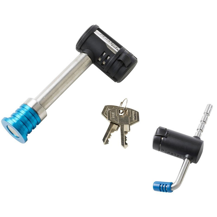 Master Lock 1481DAT Stainless Steel Receiver Lock with Adjustable Coupler Latch Lock 5/8in (16mm) Wide-Keyed-HodgeProducts.com