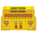 Master Lock 1483BP410ES 10-Lock Padlock Station, English/Spanish, Zenex™ Thermoplastic Padlocks-Keyed-HodgeProducts.com