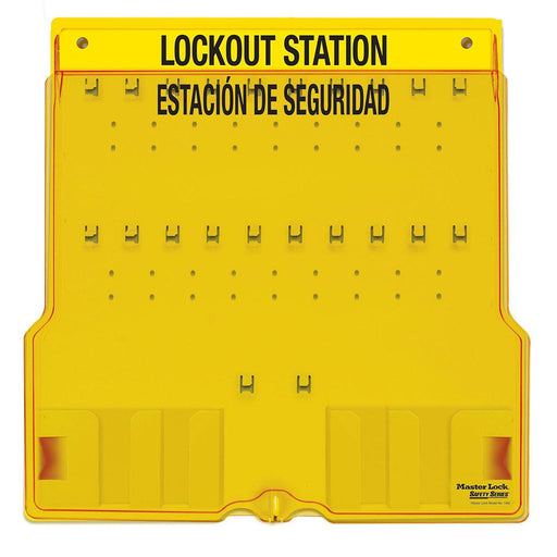 Master Lock 1484BES 20-Lock Padlock Station, English/Spanish, Unfilled-Keyed-HodgeProducts.com