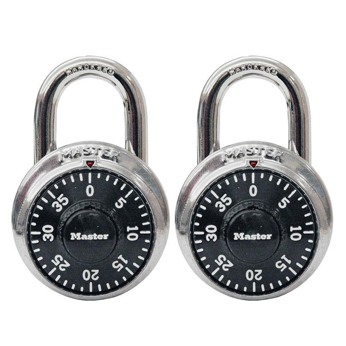 Master Lock 1500T Combination Dial Padlock; 2 Pack 1-7/8in (48mm) Wide-Combination-HodgeProducts.com