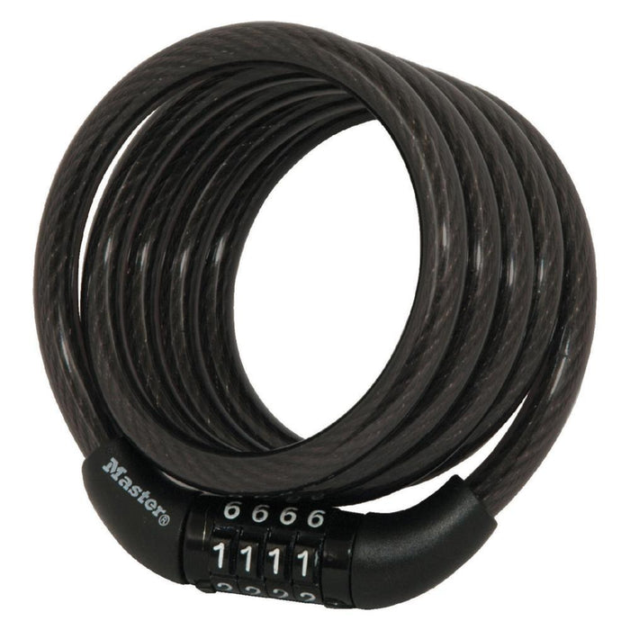 Master Lock 8143D 4ft (1.2m) Long x Diameter Preset Combination Cable Lock 5/16in (8mm) Wide-Combination-HodgeProducts.com