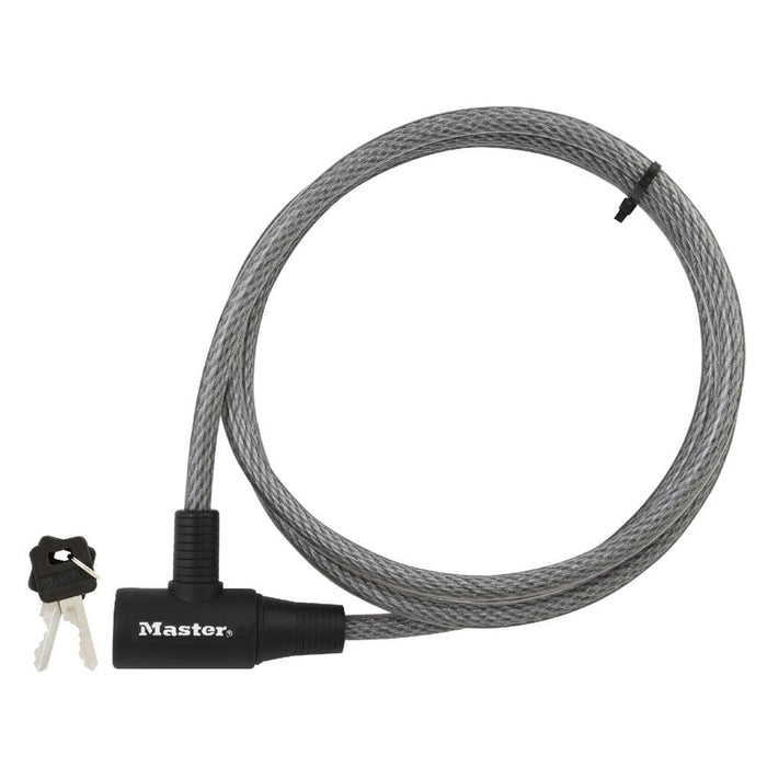 Master Lock 8154DPF 6ft (1.8m) Long x Diameter Keyed Cable Lock 3/8in (10mm) Wide-Keyed-HodgeProducts.com