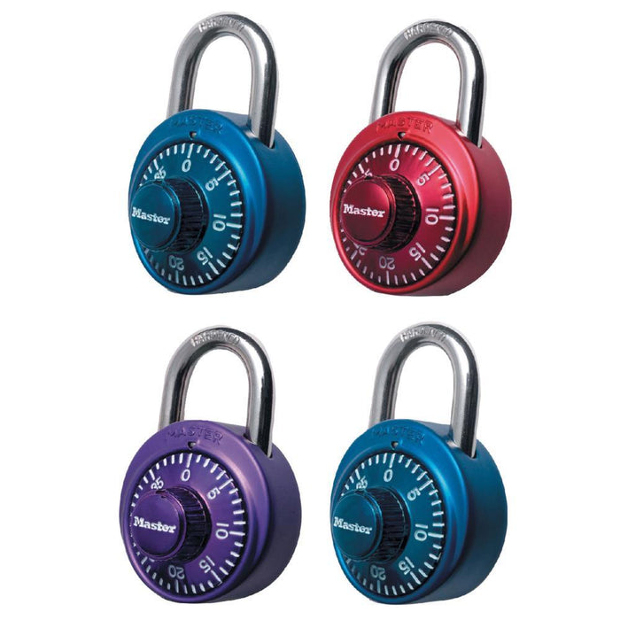 Master Lock 1530DCM Combination Dial Padlock with Aluminum Cover; Assorted Colors 1-7/8in (48mm) Wide-Combination-HodgeProducts.com