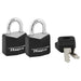 Master Lock 121T Covered Solid Body Padlock; 2 Pack 3/4in (19mm) Wide-Keyed-HodgeProducts.com