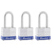 Master Lock 3TRI 1-9/16in (40mm) Wide Laminated Steel Padlock with 1-1/2 (38mm) Shackle; 3 Pack-Keyed-HodgeProducts.com