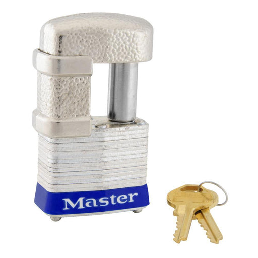 Master Lock 37 Shrouded Laminated Steel Padlock 1-9/16in (40mm) Wide-Keyed-HodgeProducts.com