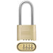 Master Lock 175DLHWD 2 in (51mm) Wide Resettable Combination Brass Padlock with 2-1/4in (57mm) Shackle-Combination-HodgeProducts.com