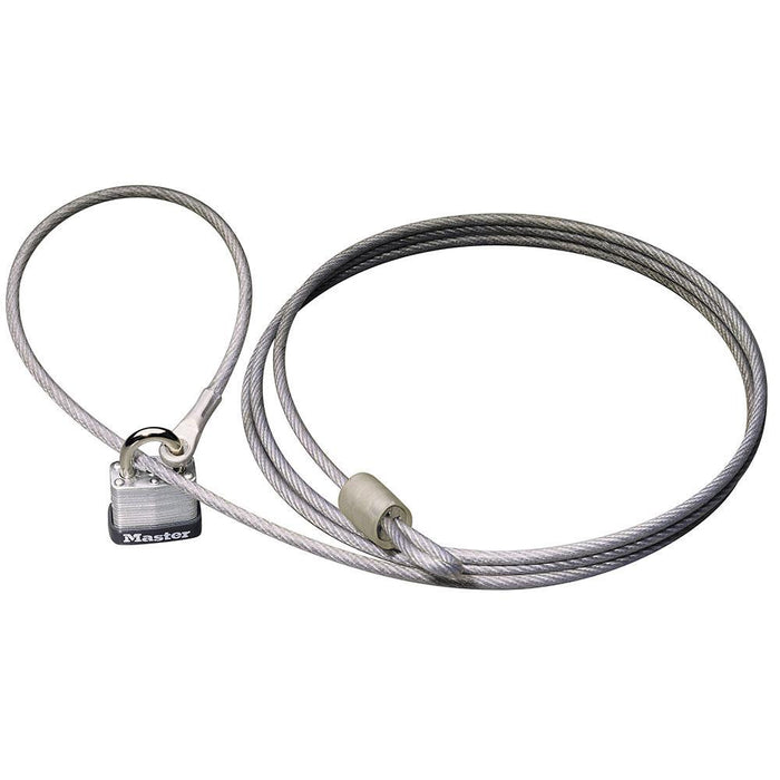 Master Lock 715DAT 7ft (2.1m) Car Cover Cable with Laminated Steel Padlock-Keyed-HodgeProducts.com