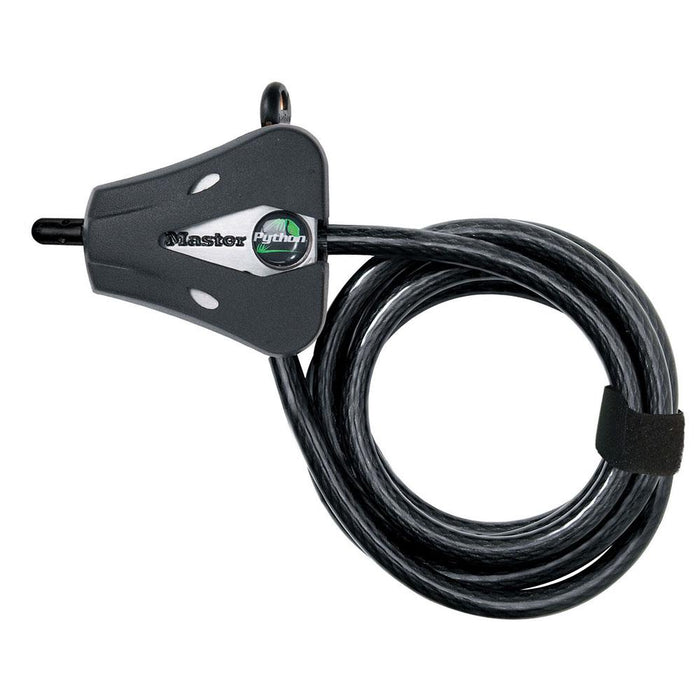 Master Lock 8418D 6ft (1.8m) Long x Diameter Python™ Adjustable Locking Cable; and Black 5/16in (8mm) Wide-Keyed-HodgeProducts.com