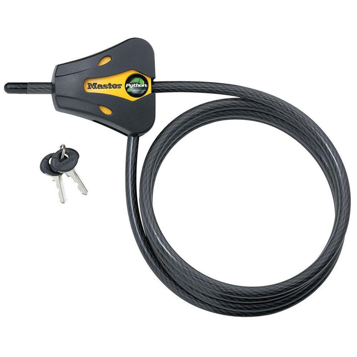 Master Lock 8419 6ft (1.8m) Long x Diameter Python™ Adjustable Locking Cable; and Black 5/16in (8mm) Wide-Keyed-HodgeProducts.com