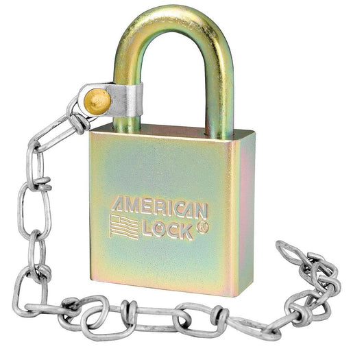 Master Lock A5200GLWNKA Government Padlock, with Chain and 1-1/8in (28mm) Tall Shackle-Keyed-HodgeProducts.com