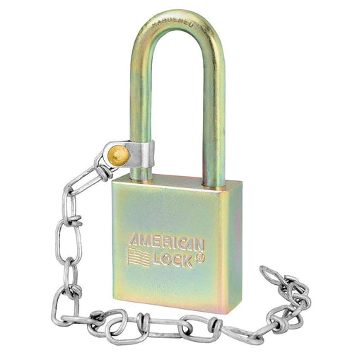Master Lock A5201GLWN Government Padlock, with Chain and 2in (50mm) Tall Shackle-Keyed-HodgeProducts.com