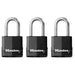 Master Lock M115XTRI 1-7/8in (48mm) Wide Magnum® Covered Laminated Steel Padlock ; 3 Pack-HodgeProducts.com