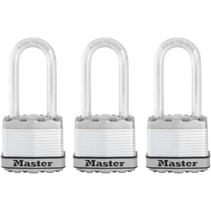 Master Lock M1XTRI 1-3/4in (44mm) Wide Magnum® Laminated Steel Padlock ; 3 Pack-HodgeProducts.com