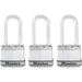Master Lock M1XTRI 1-3/4in (44mm) Wide Magnum® Laminated Steel Padlock ; 3 Pack-HodgeProducts.com