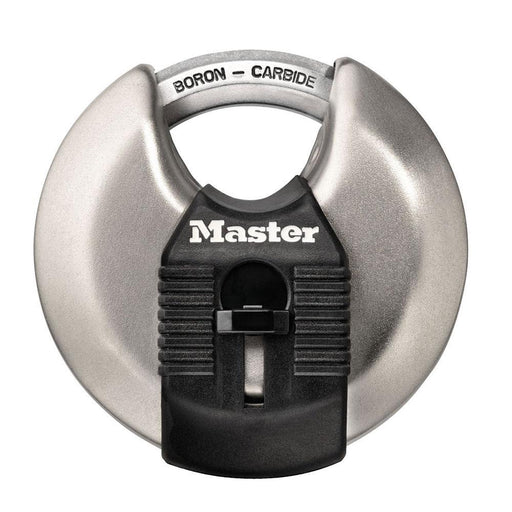 Master Lock M40 2-3/4in (70mm) Wide Magnum® Stainless Steel Discus Padlock with Shrouded Shackle-HodgeProducts.com