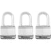 Master Lock M5XTRIHC 2in (51mm) Wide Magnum® Laminated Steel Padlock ; 3 Pack-HodgeProducts.com