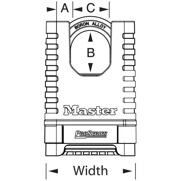 Master Lock 1177D ProSeries® Shrouded Brass Resettable Combination Padlock 2-1/4in (57mm) Wide-Combination-HodgeProducts.com